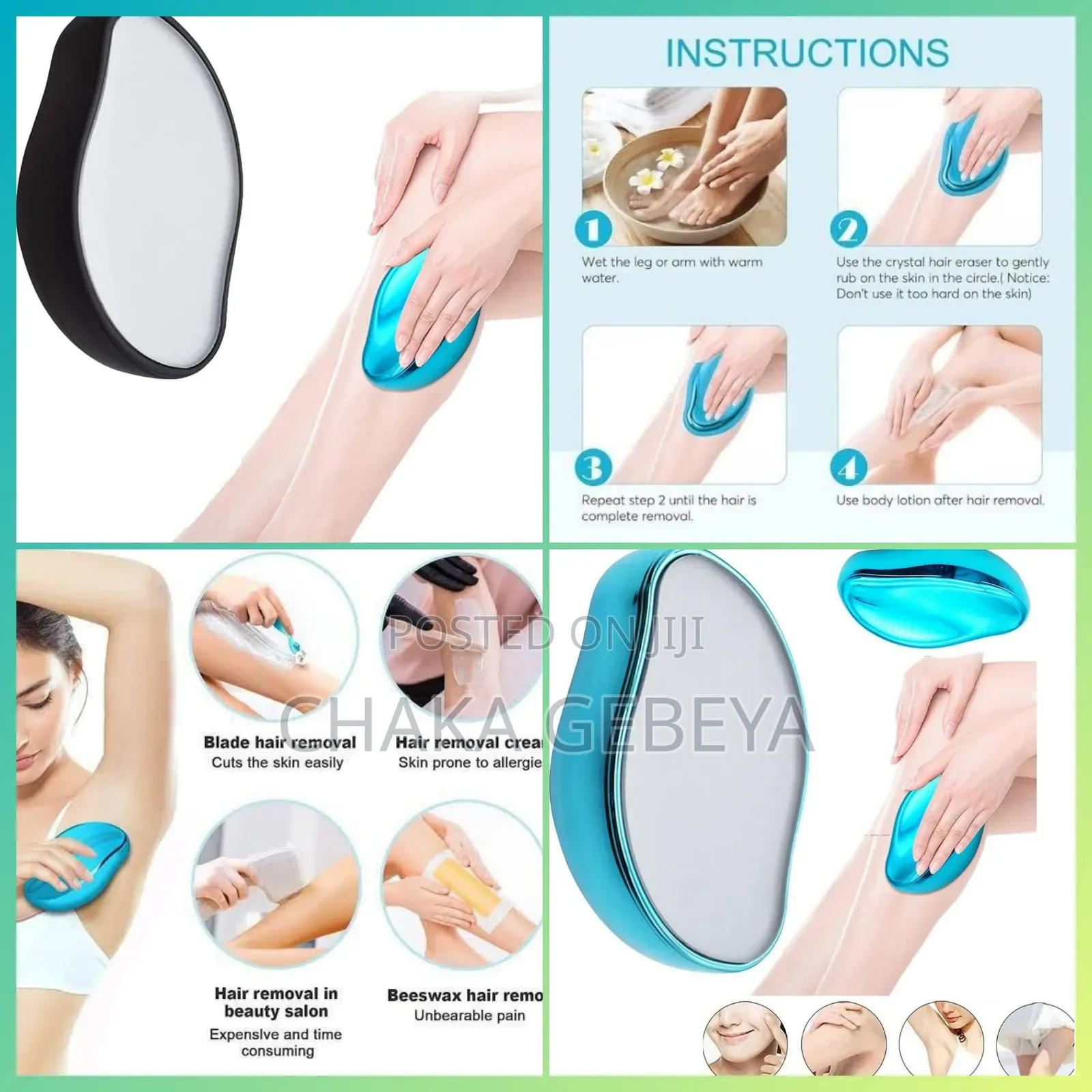 Painless Hair Removal Exfoliator – Reusable, Chemical‐Free, Gentle,