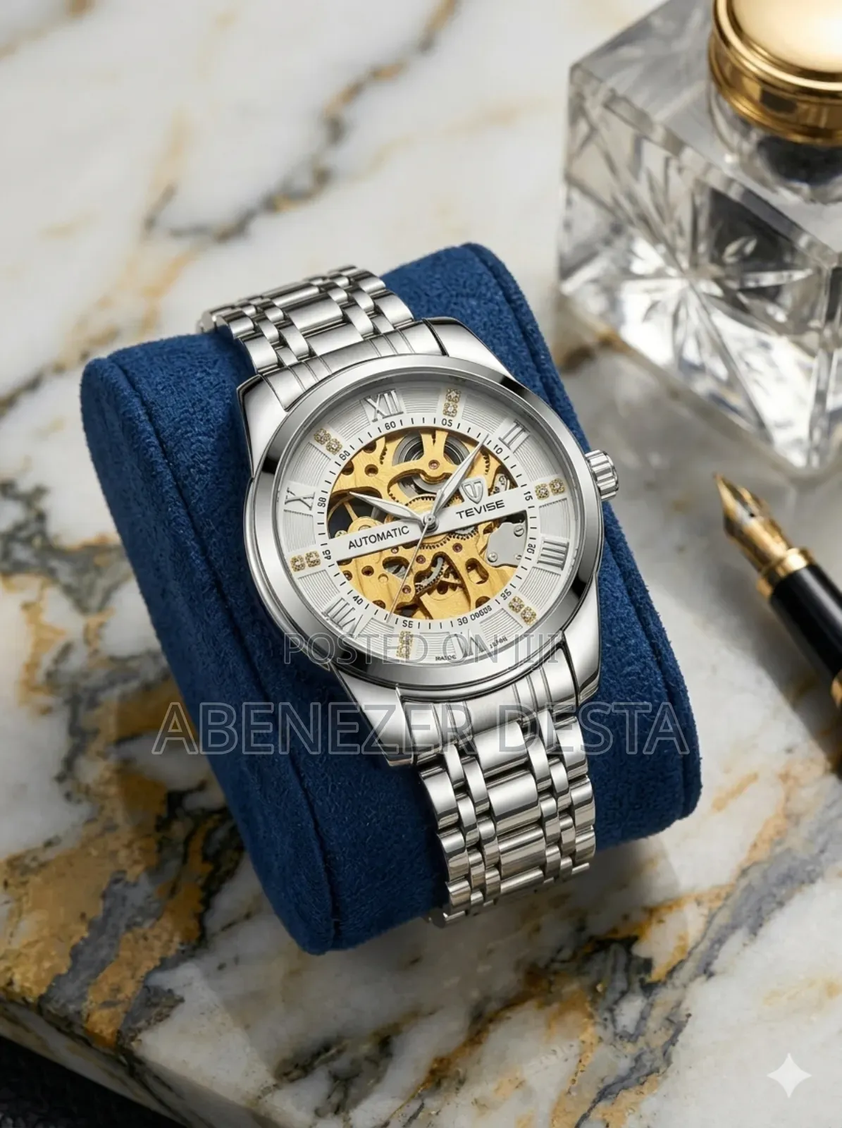 Tevise T9005a Automatic Mechanical Skeleton Wristwatch.