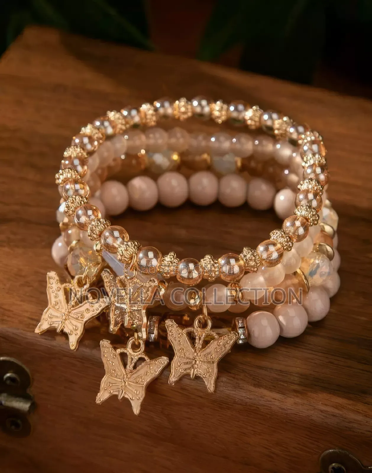 4pcs/Set Butterfly Starfish Pendant Bracelet Set,