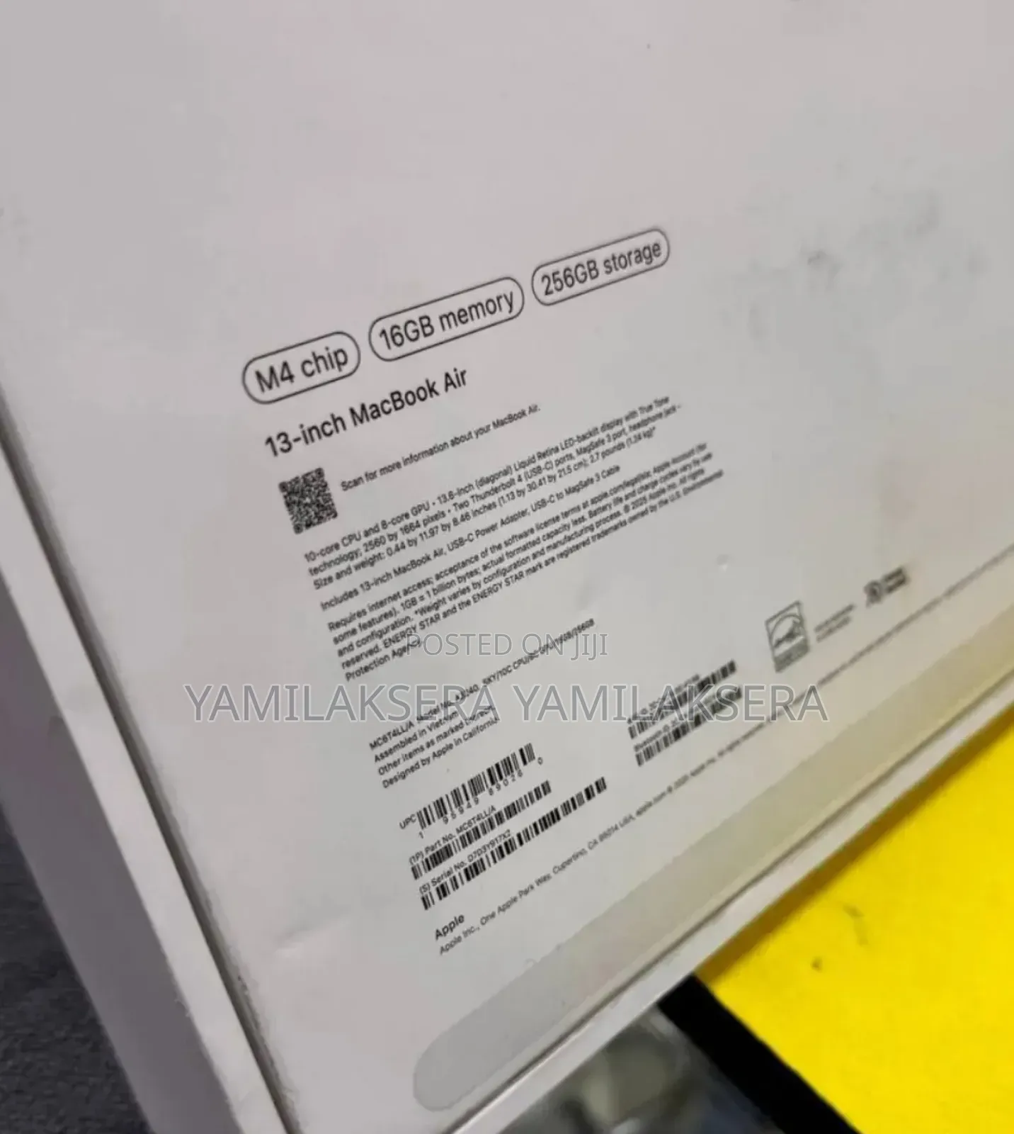 New Laptop Apple MacBook Air 2025 M4 13-inch 16GB Apple M4 SSD 256GB
