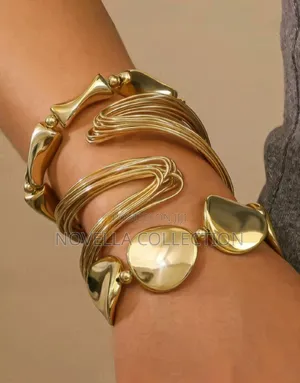 3pcs Asymmetrical Geometric Bangle Bracelet Set