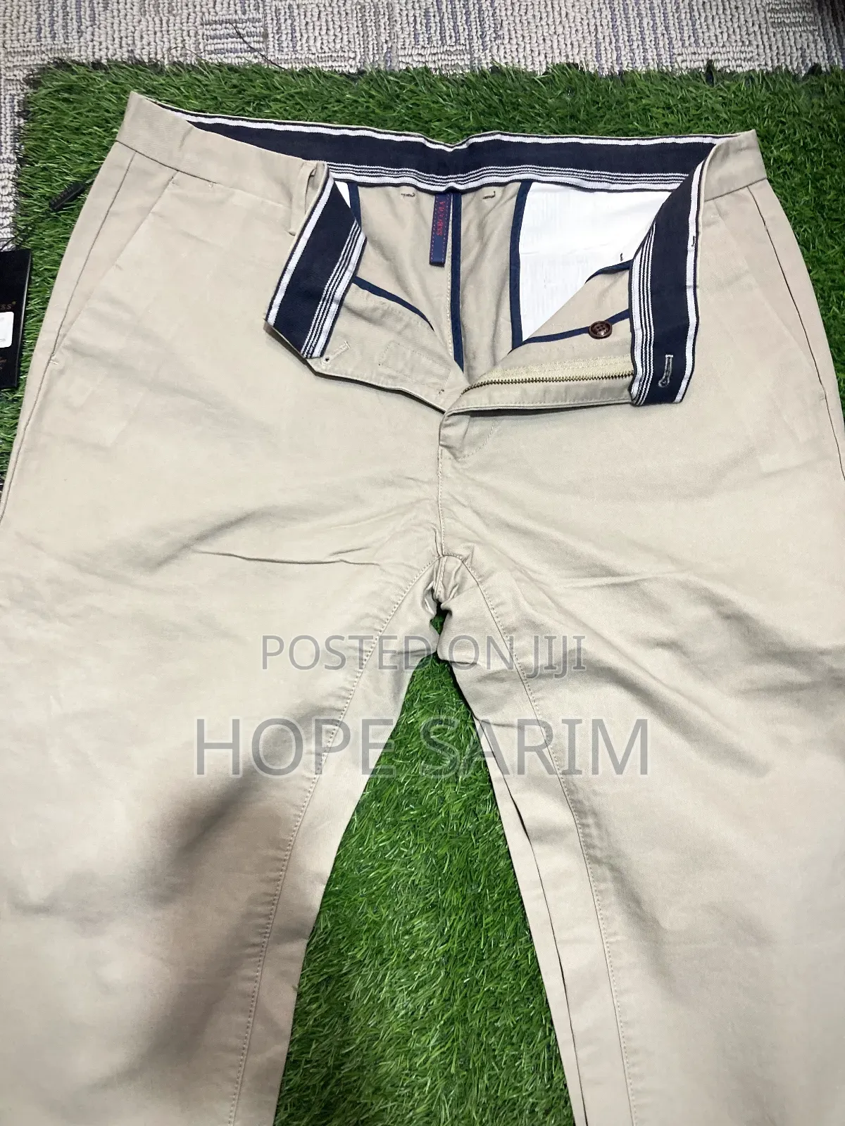 Stylish Men's Beige Cotton Trousers