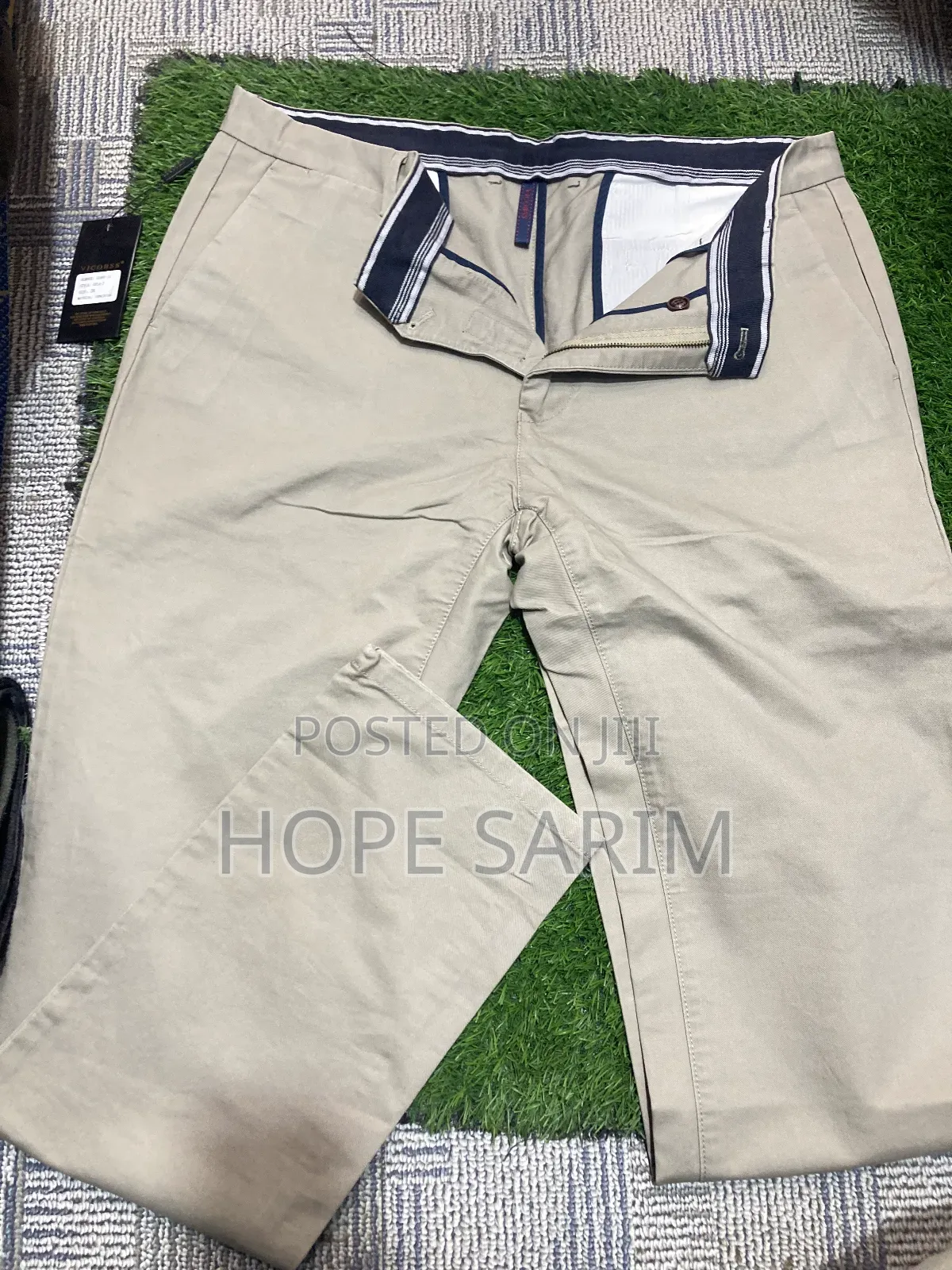 Stylish Men's Beige Cotton Trousers