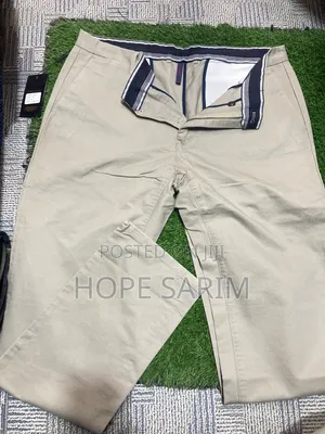 Stylish Men's Beige Cotton Trousers