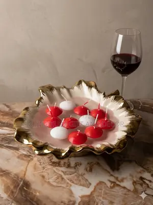 Leaf Bowl With Floating Candles