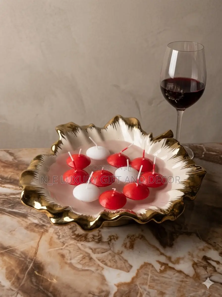 Leaf Bowl With Floating Candles