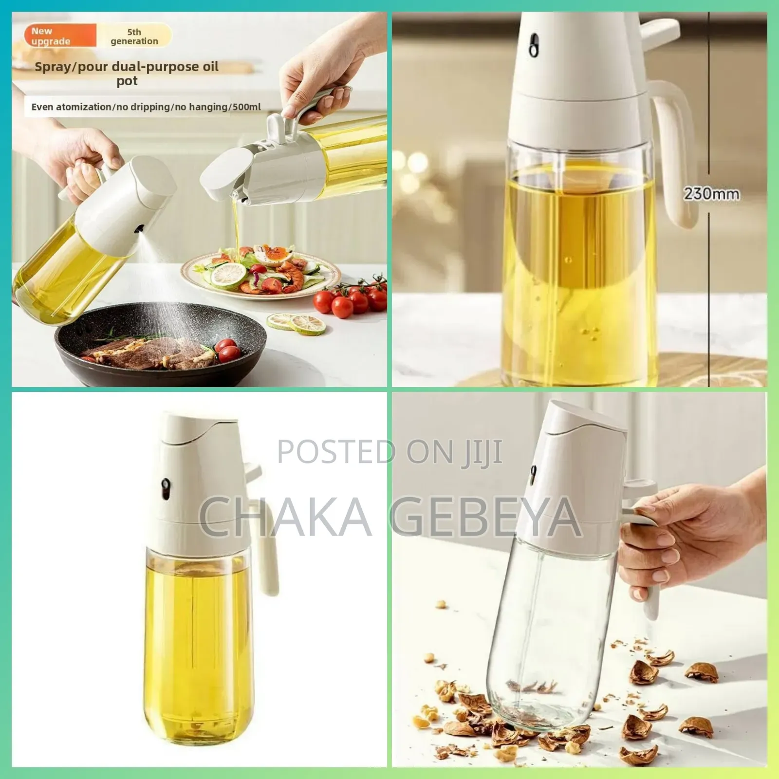 Adjustable Oil Mister – Spray Or Pour, Healthy Portion Control