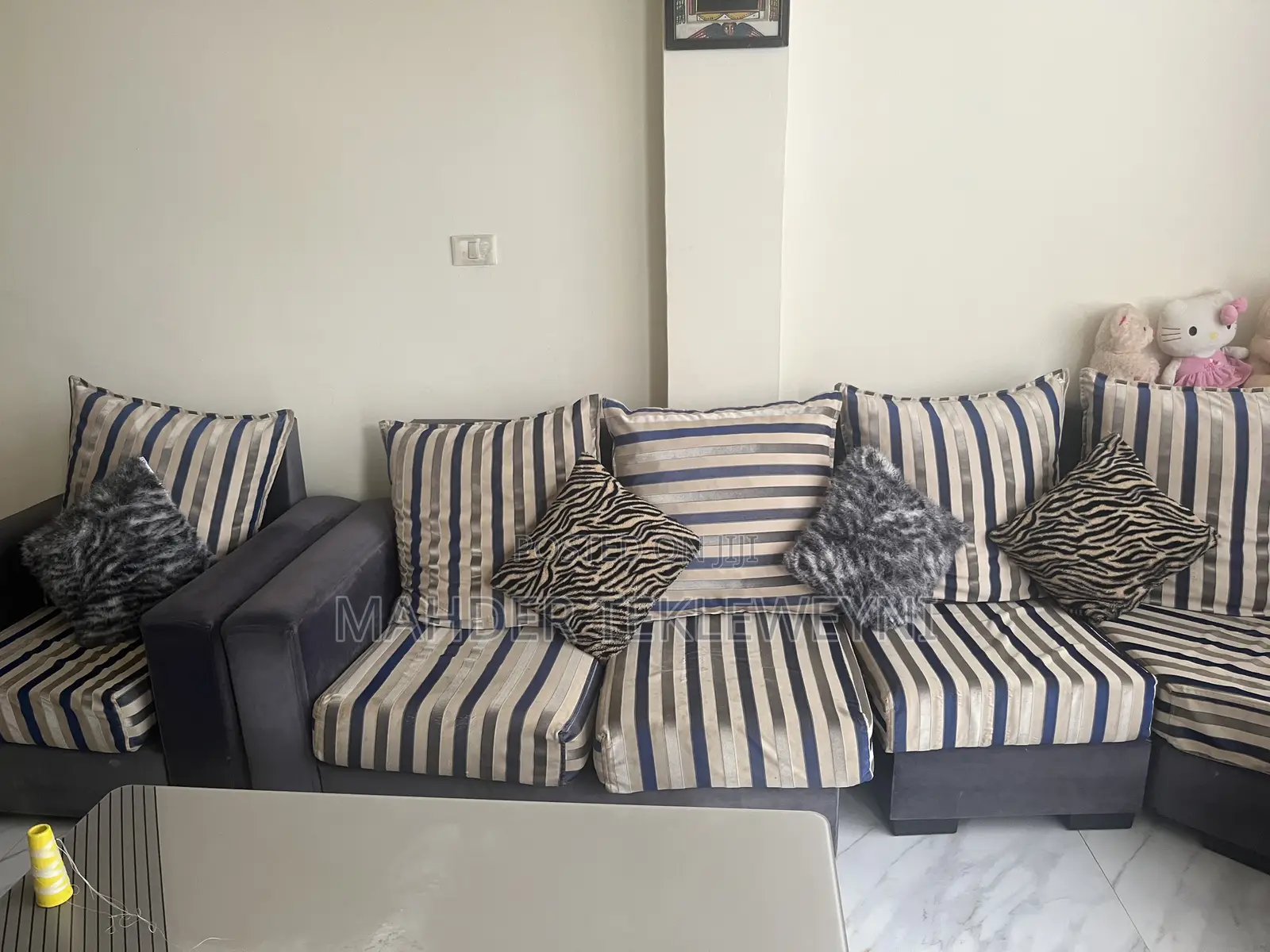 Blue L Shaped Couch
