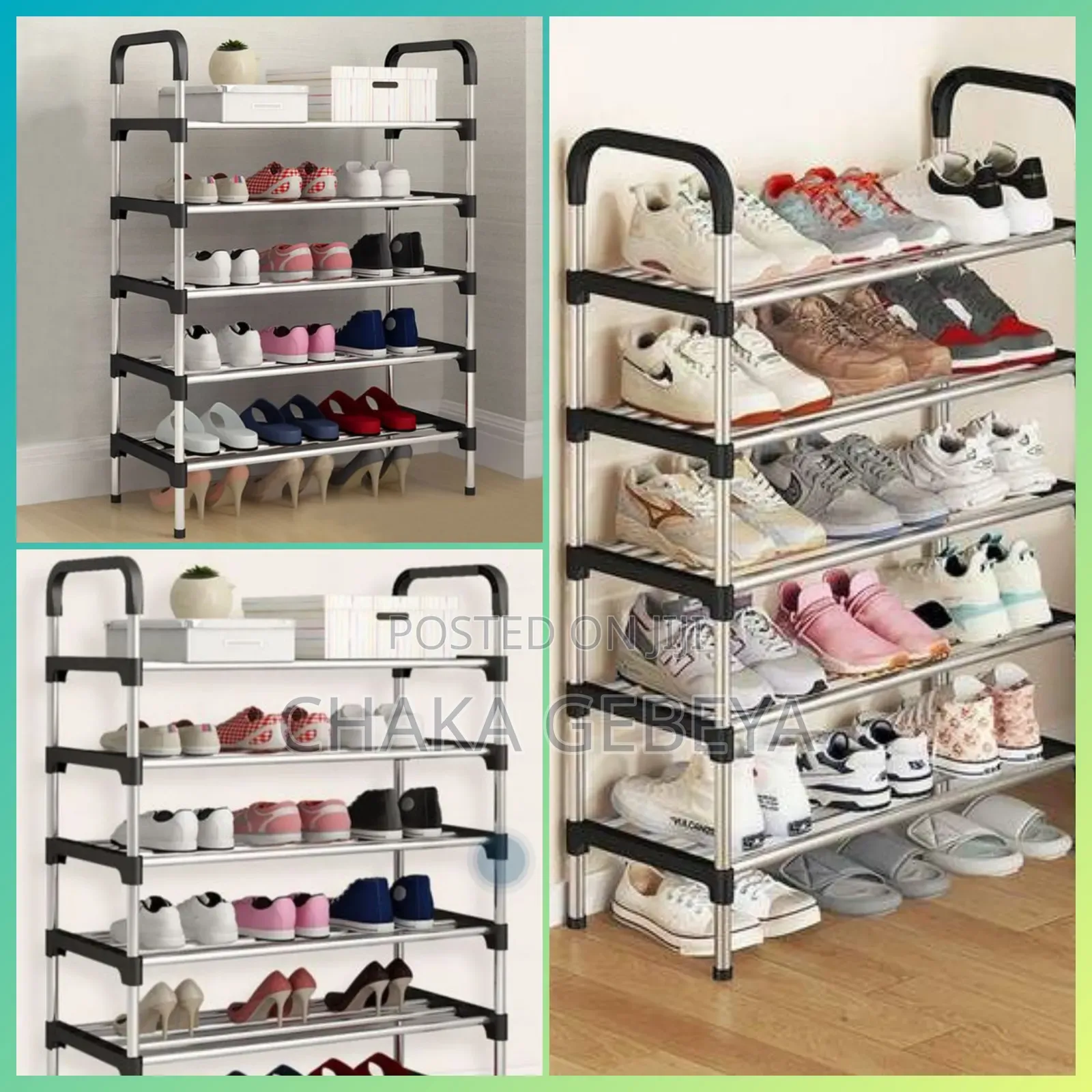 6‐Tier Shoe Rack – 55x26x114 Cm – Free Delivery
