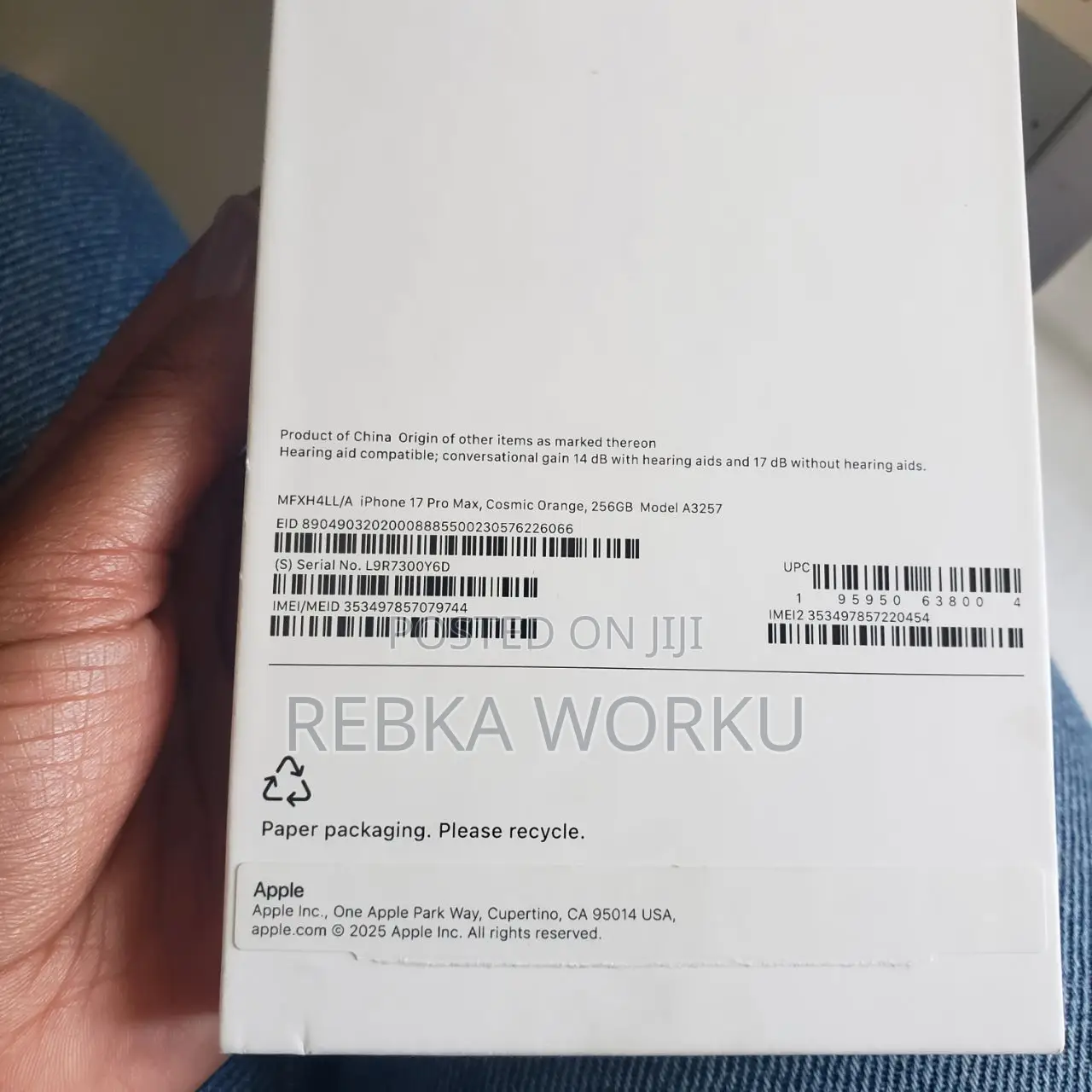 New Apple iPhone 17 Pro Max 256 GB Rose Gold