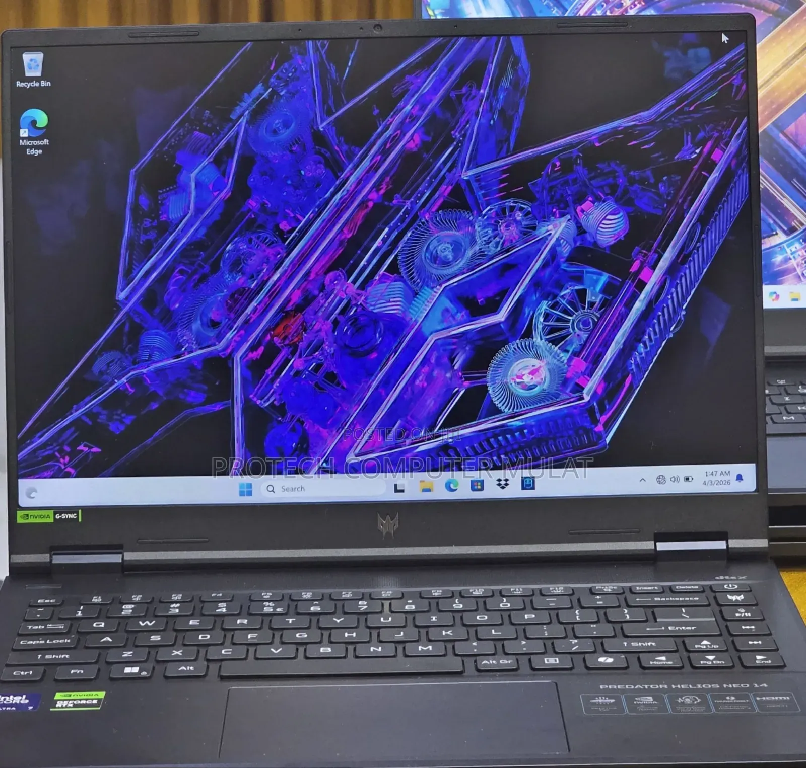 New Laptop Acer Predator Helios Neo 16 16GB Intel Core Ultra 7 SSD 1T
