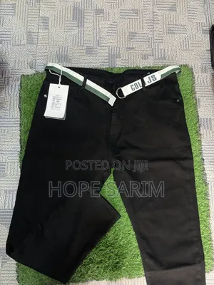 Black Denim Jeans With Belt