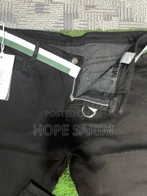 Black Denim Jeans With Belt
