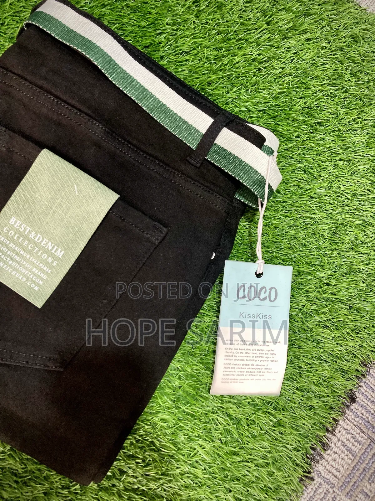 Black Denim Jeans With Belt