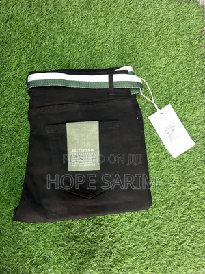 Black Denim Jeans With Belt