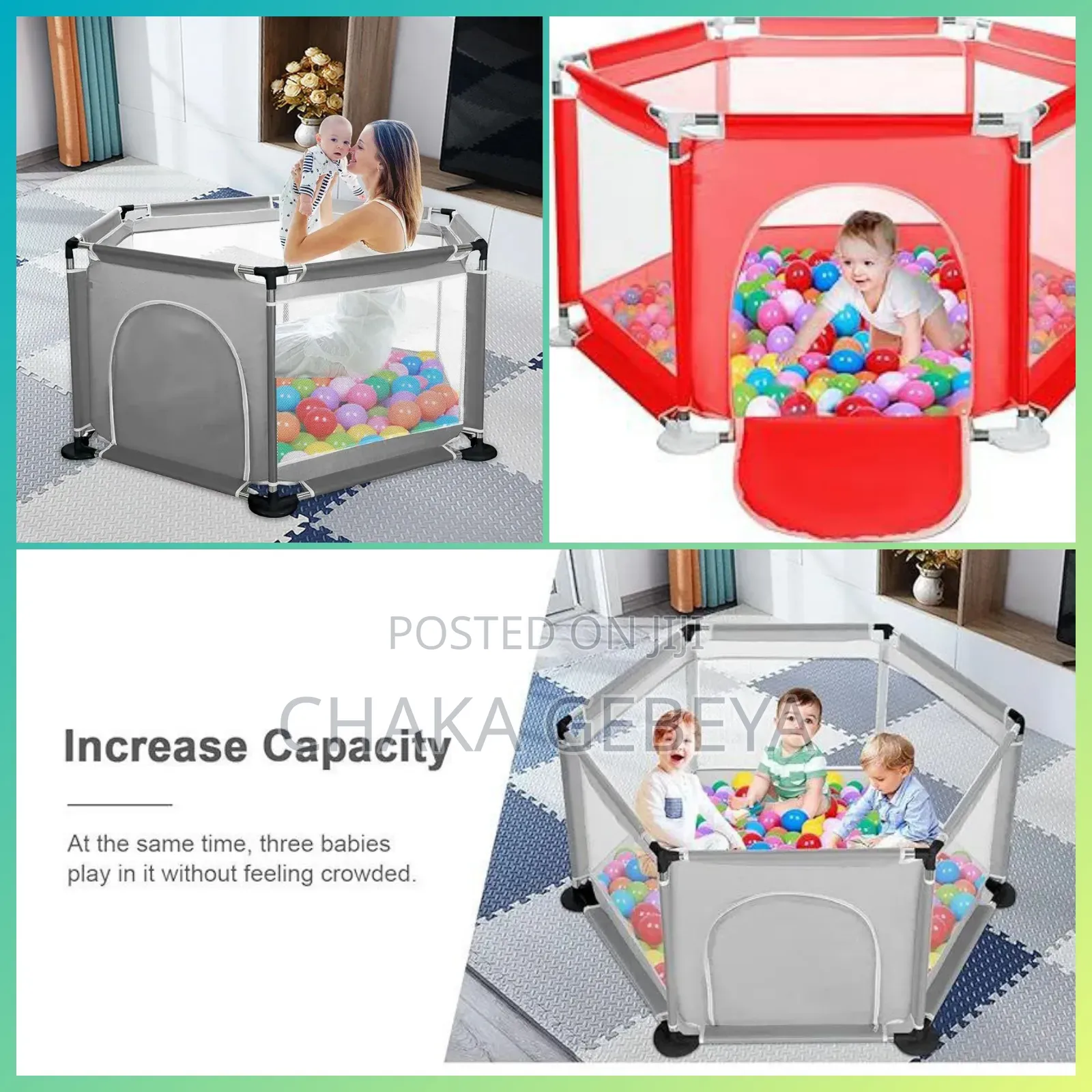 Toddler Play Yard – Strong Plastic, Fun Game Board, Spacious Area