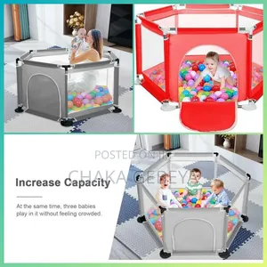 Toddler Play Yard – Strong Plastic, Fun Game Board, Spacious Area