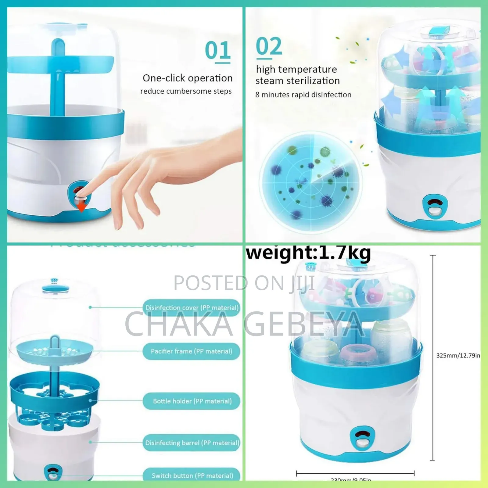 Electric Baby Bottle Sterilizer Warmer–Safe, Efficient, Easy to Use