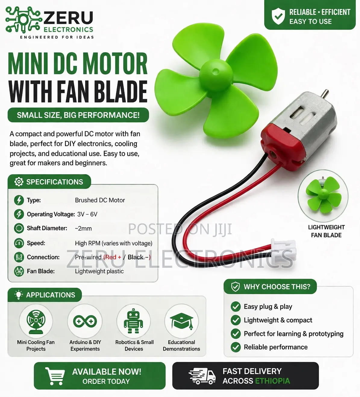 Mini Dc Motor With Fan Blade
