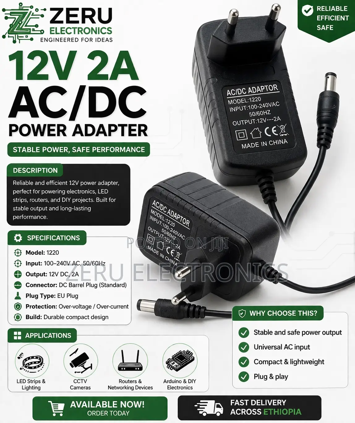 12v 2a Power Adapter