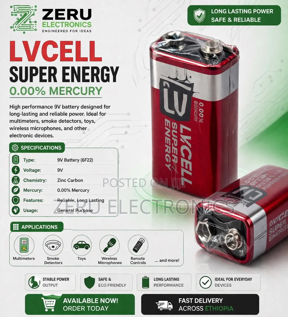 9v Battery Super Energy