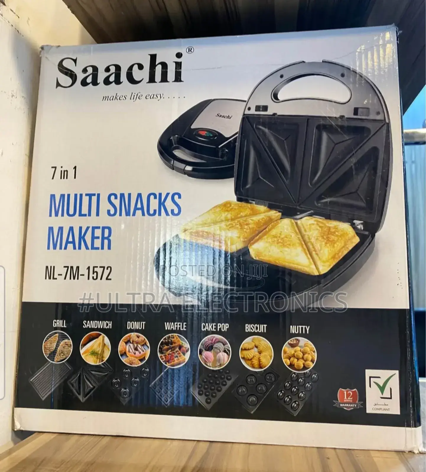 Saachi 7-in-1 Multi Snacks Maker (Model Nl-7m-1572).