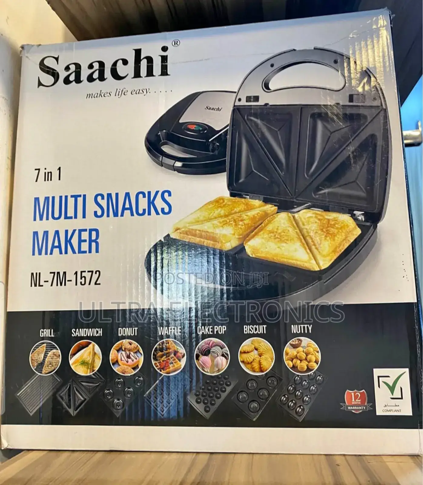 Saachi 7-in-1 Multi Snacks Maker (Model Nl-7m-1572).