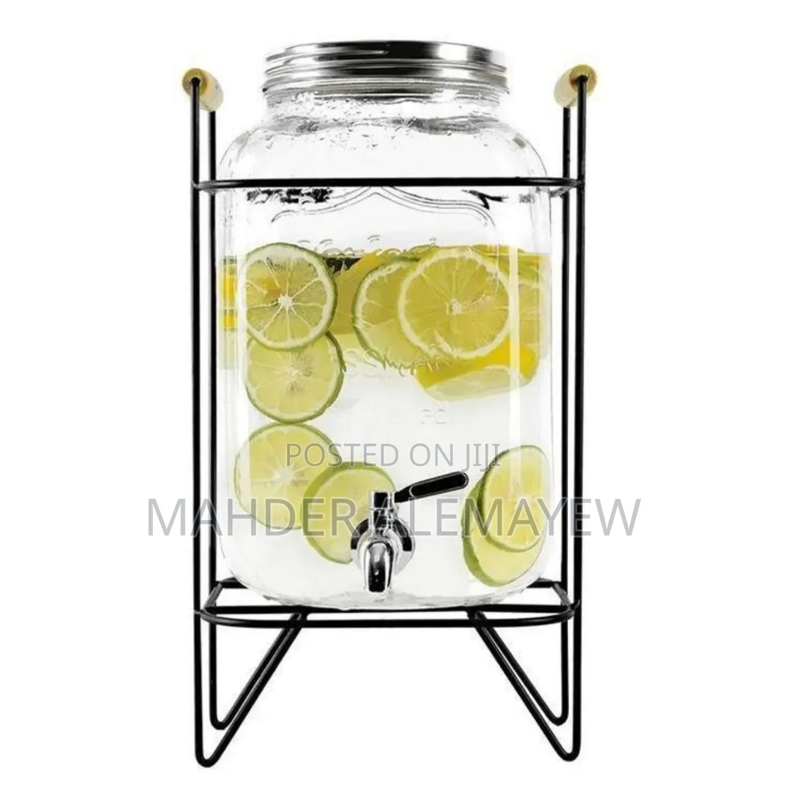5l Glass Dispenser Jar With Rack