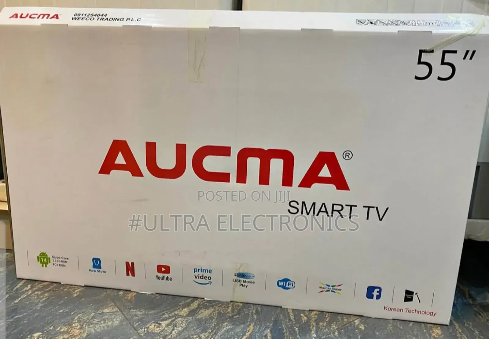 Aucma 55-Inch Smart Tv. It Features Korean Technology and a Quad
