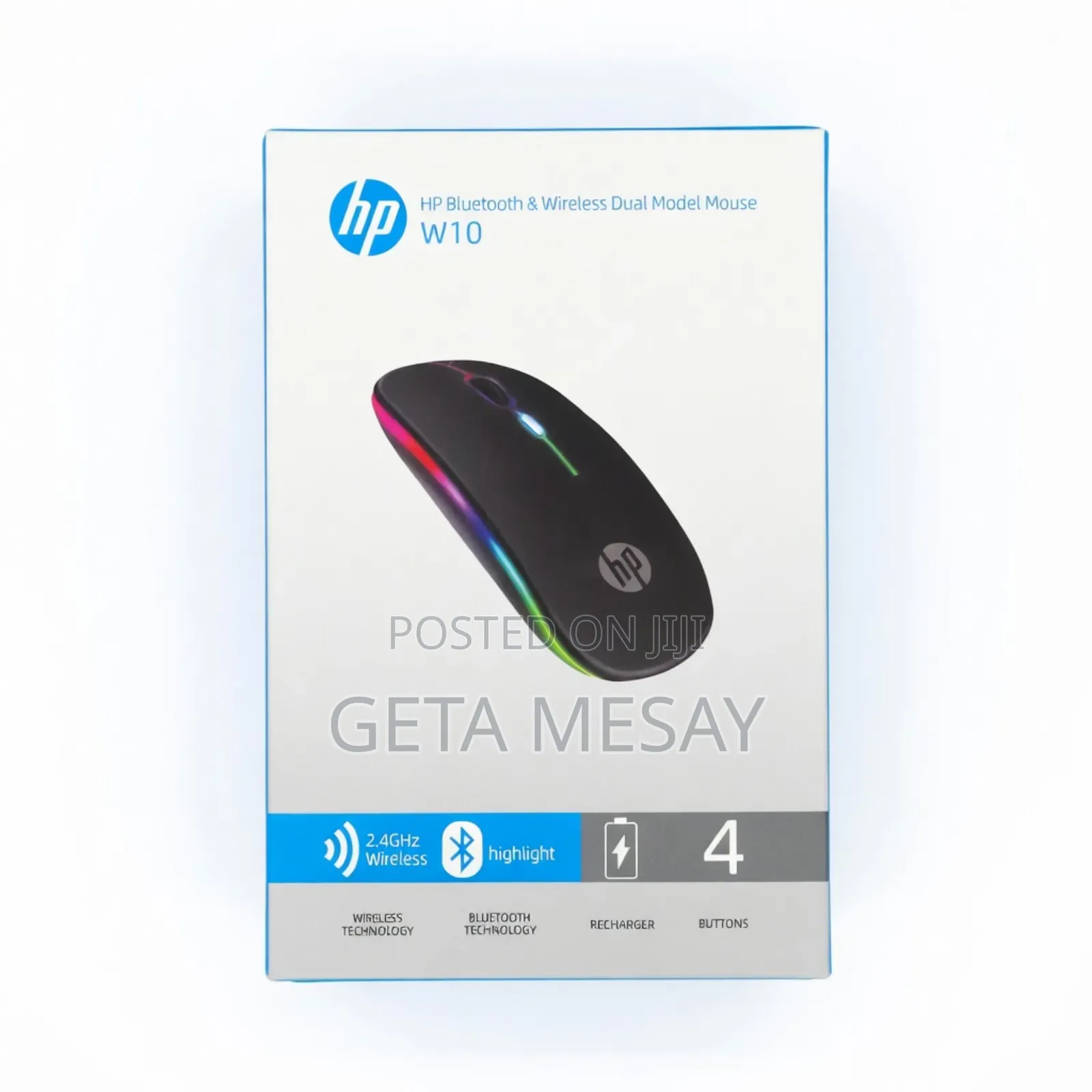 Hp Bluetooth Wireless Dual Mode Mouse W10 - 1600 Dpi, Ergonomic