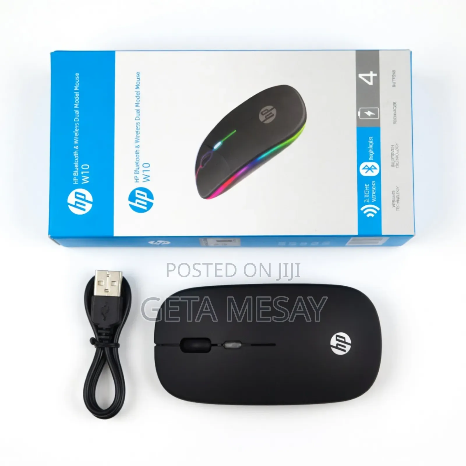 Hp Bluetooth Wireless Dual Mode Mouse W10 - 1600 Dpi, Ergonomic