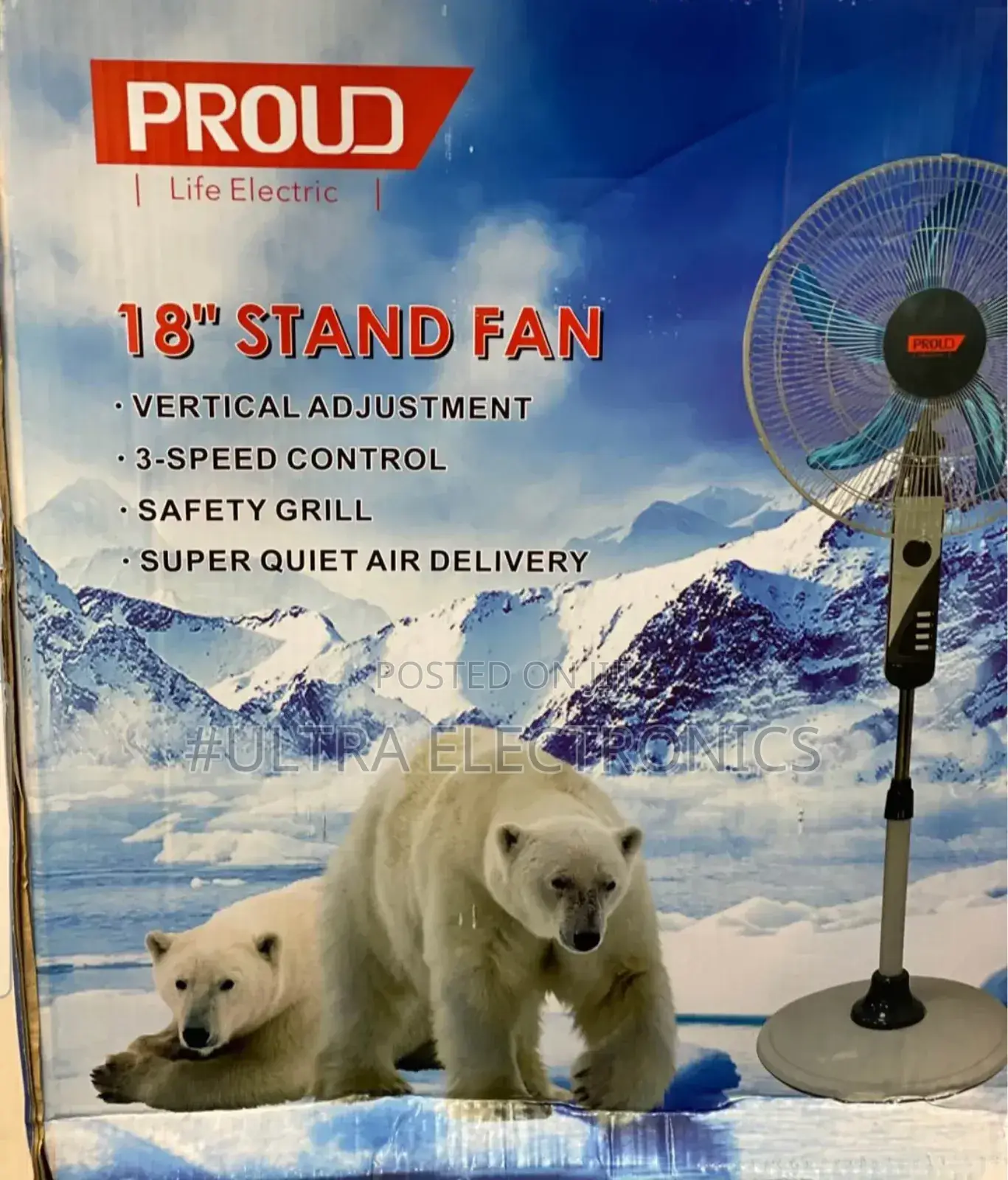 Proud Life Electric 18" Stand Fan, Designed for Efficient Cooling I