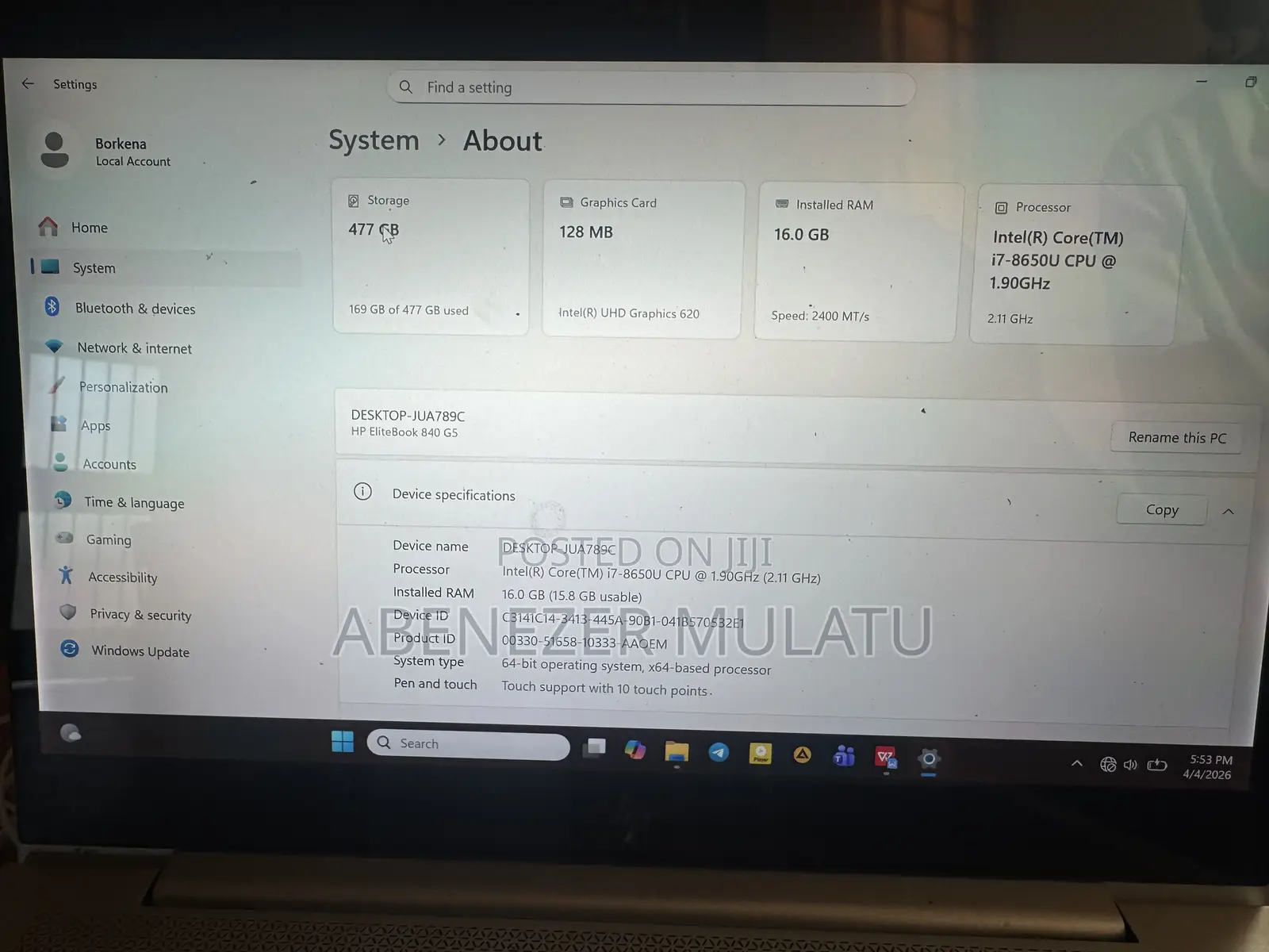 Laptop HP EliteBook 840 16GB Intel Core i7 SSD 500GB