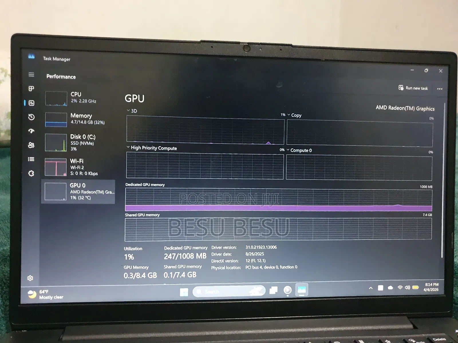 Laptop Lenovo Legion 5 16GB AMD Ryzen 5 SSHD+SSD 512GB