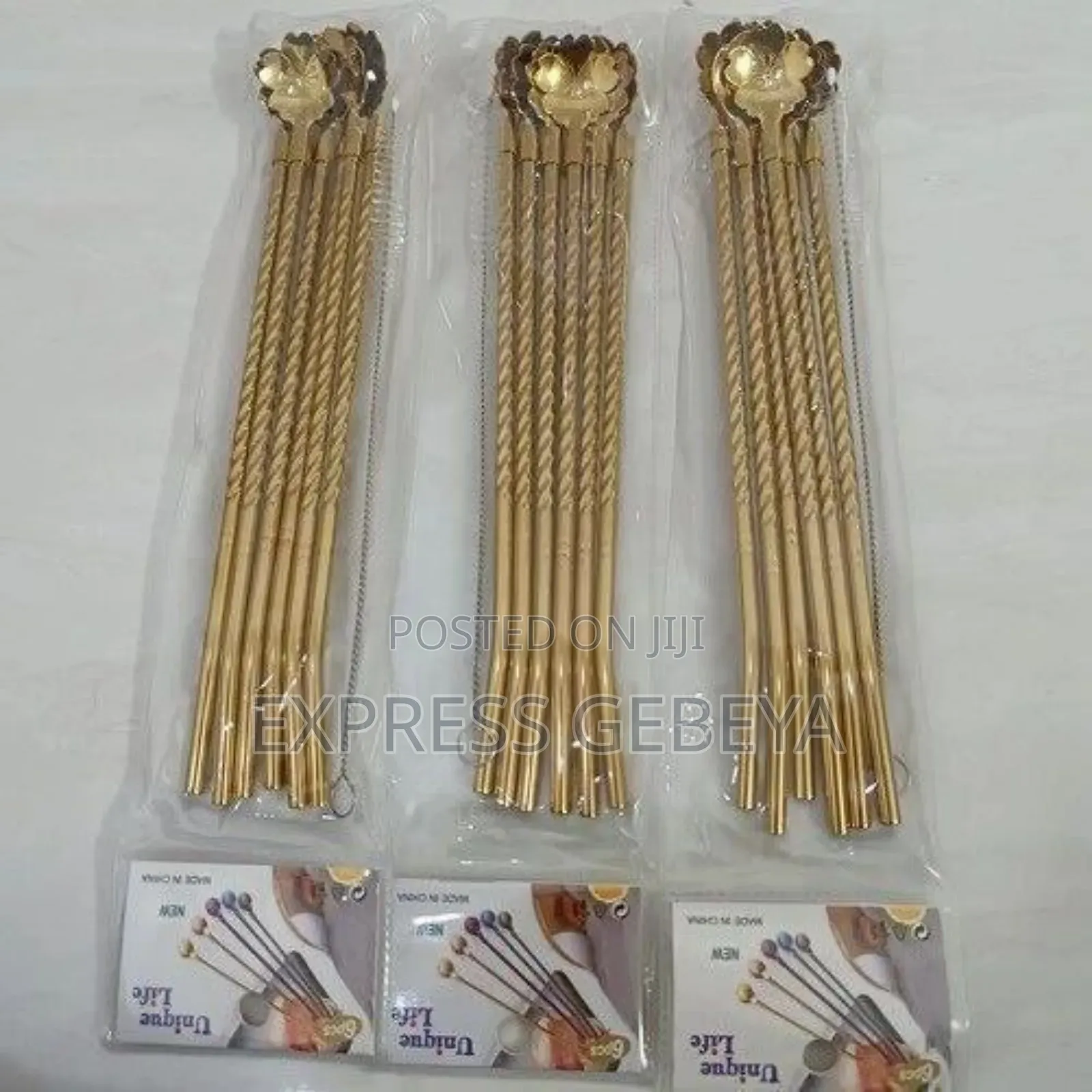 6pcs Reusable Drinking Stainless Straws With Cleaning Brush