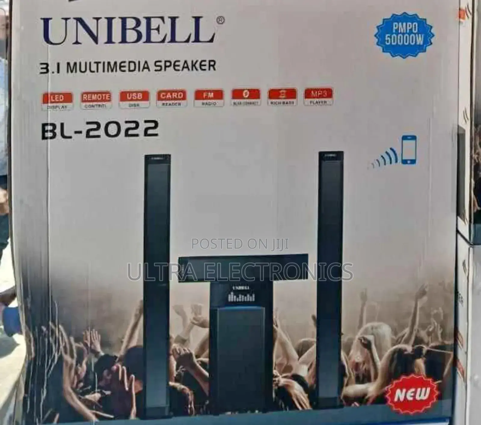 Unibell Bl-2022 3.1 Multimedia Speaker System, Features a Pmpo