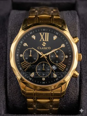 Clasico Branded Watch Featuring A Gold-tone Stainless