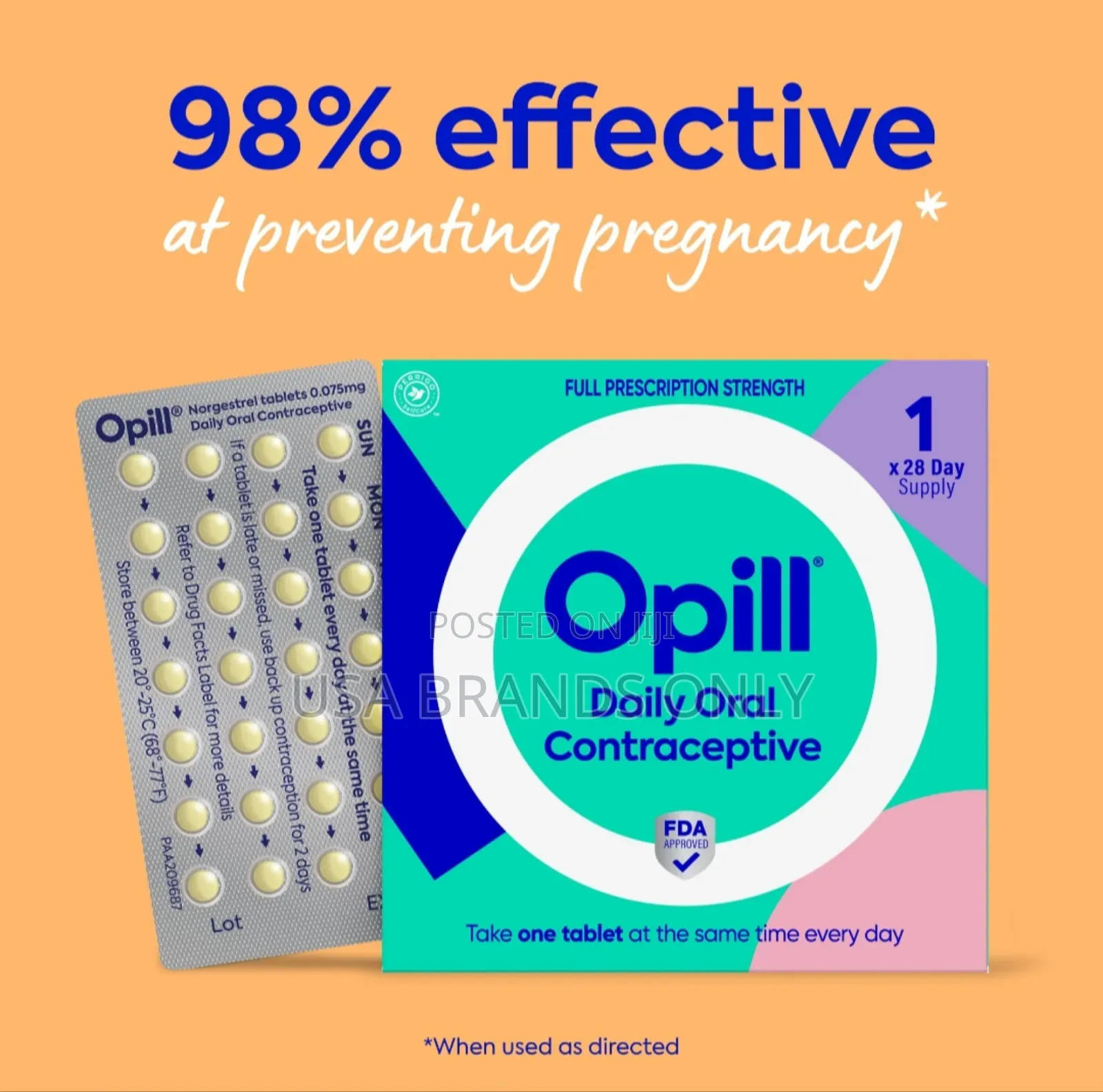 ኦፒል (Opill) የአሜሪካ ወርሃዊ እርግዝና መከላከያ (3 Months)