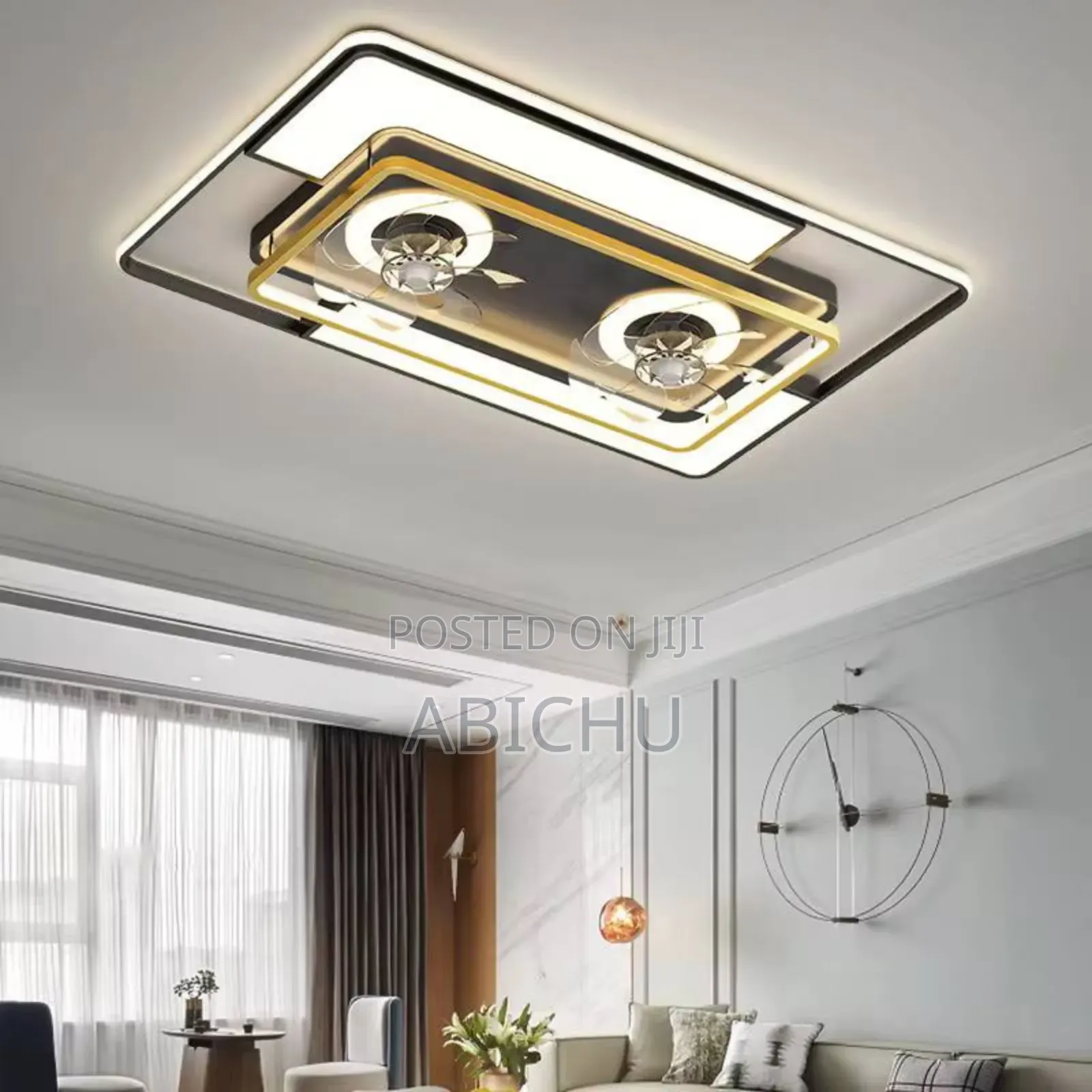 Modern Led Ceiling Light With Built-in Fan