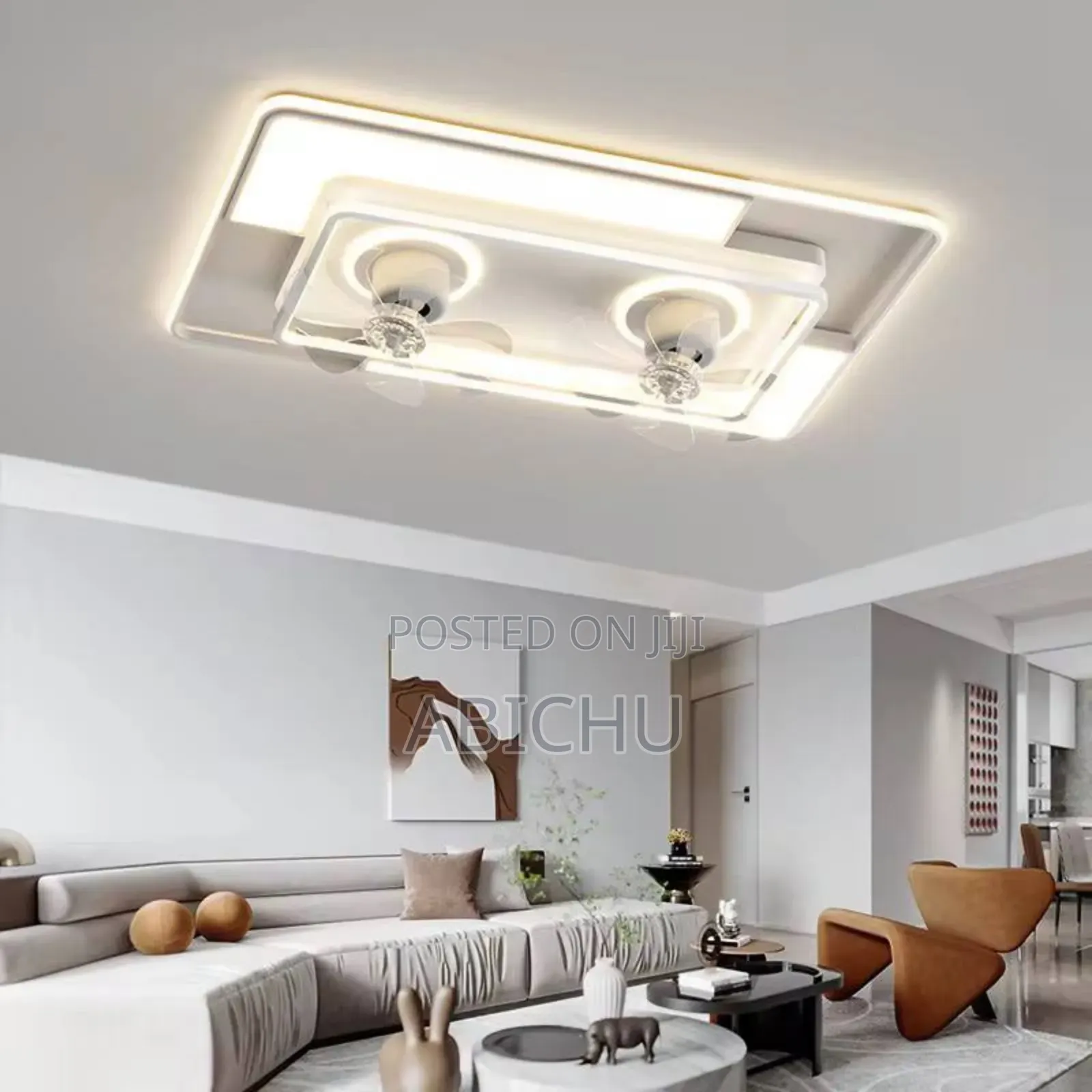 Modern Led Ceiling Light With Built-in Fan