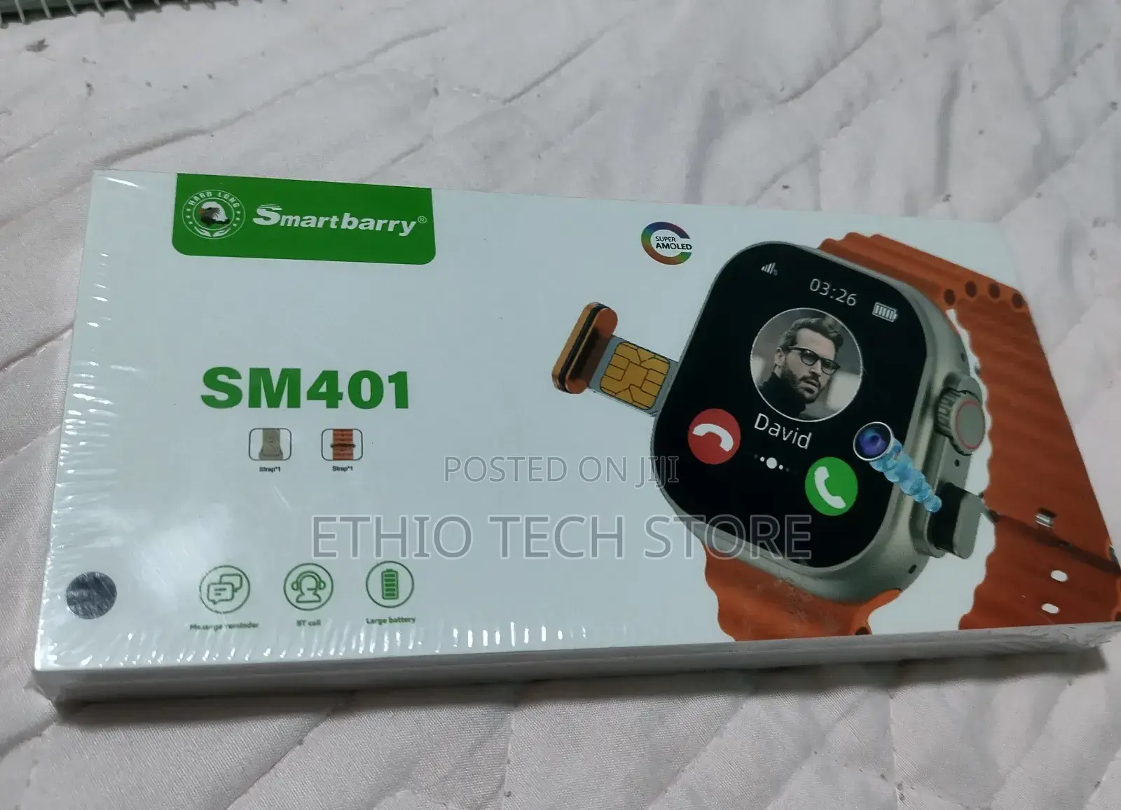 Smartbarry Sm 401 Smart Watch, Sim Card And Camera Support