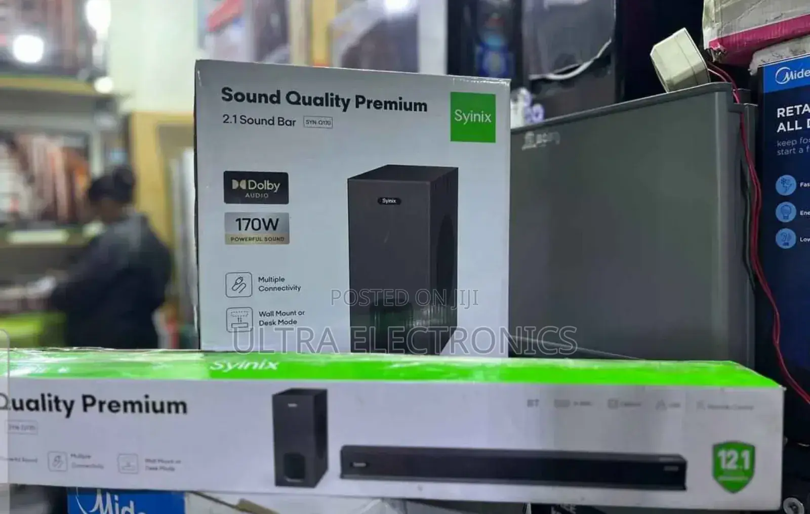 Syinix Syn 100 2.1 Sound Bar System. Total Output Power: 170w.
