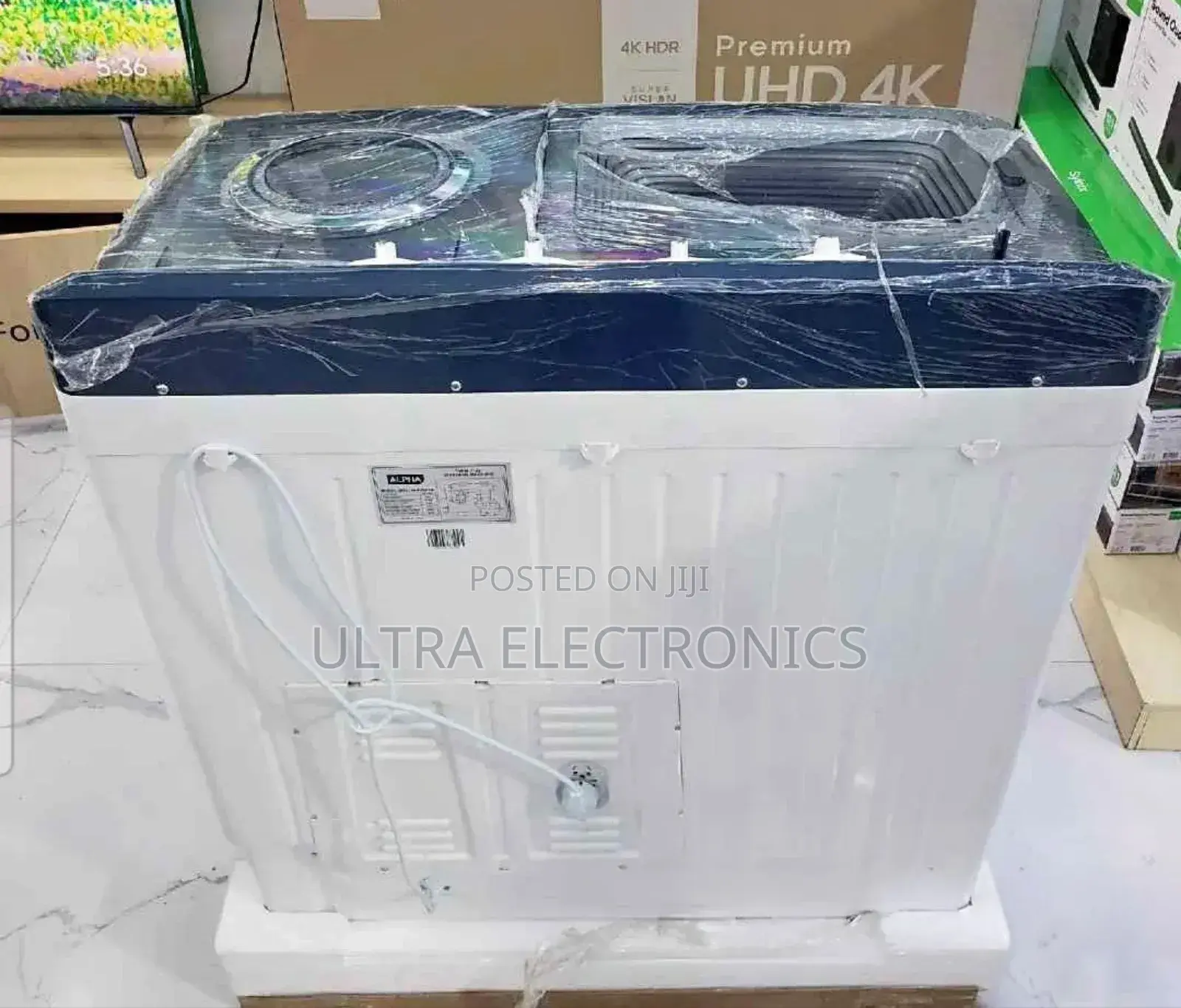 Alpha 15kg Semi-Automatic Twin Tub Washing Machine. It Features