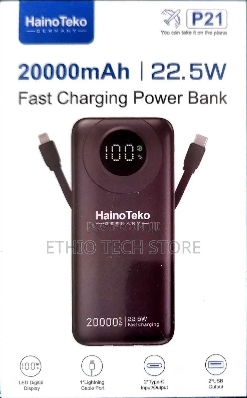 Hainoteko 20,000mah Fast Charging Power Bank
