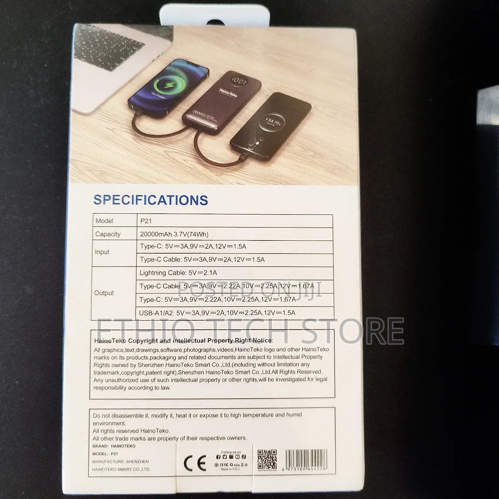 Hainoteko 20,000mah Fast Charging Power Bank