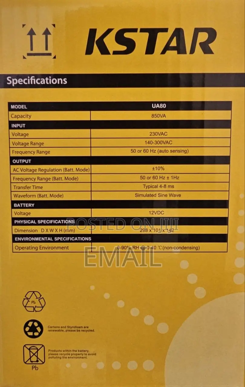 Kstar Ups 850va