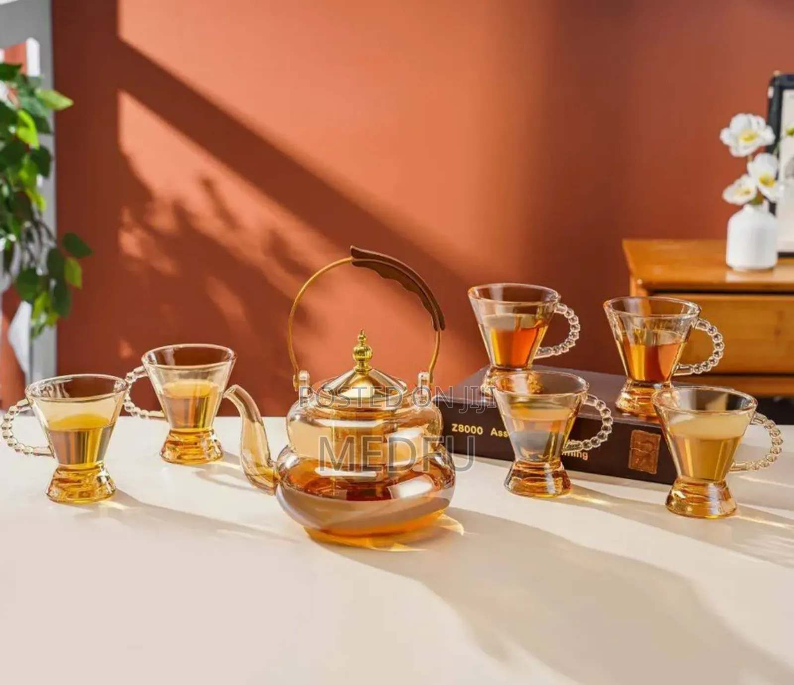 7 Set Heat Resistance Glass Tea Pot