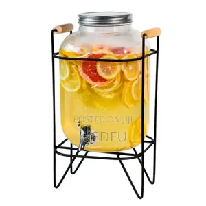 Liter Glass Dispenser Jar With Stand Rack