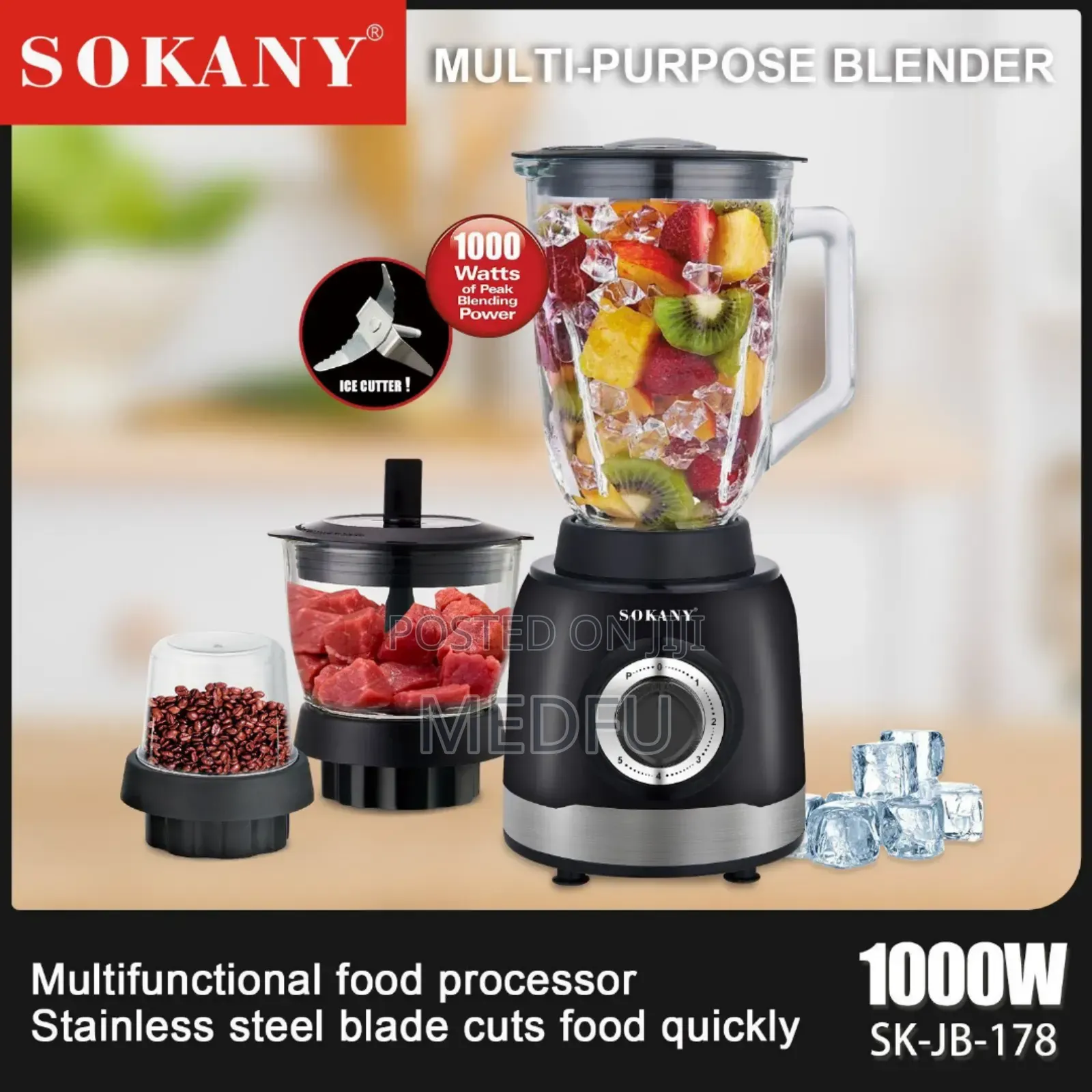 Sokany 3 in 1 Blender -