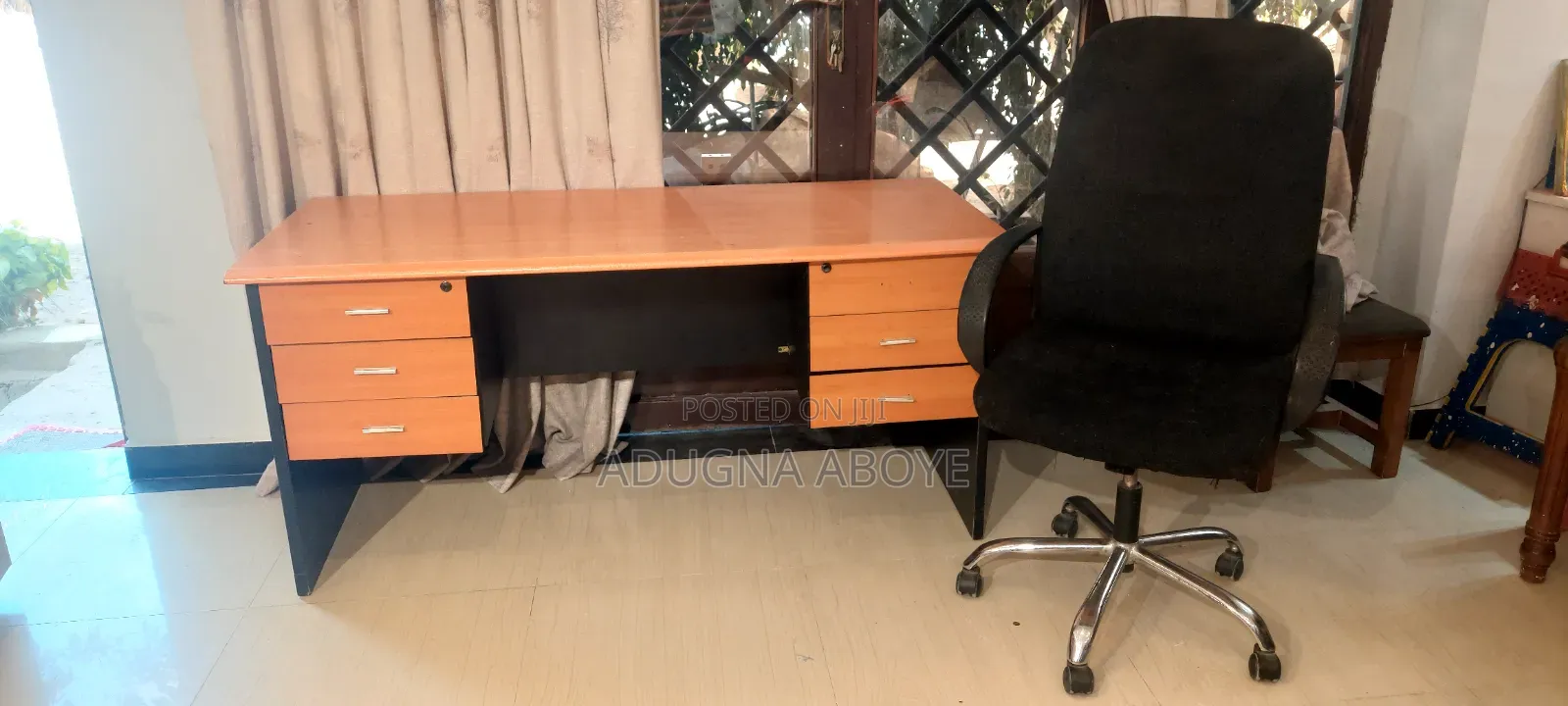 Used Office Chair With Table 1m50cm